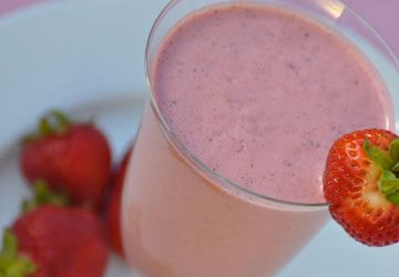 Shake Cheesecake de Whey Protein de Morango
